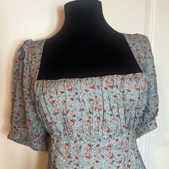 BNWT - LANI THE LABEL FELICITY FLORAL LIGHT BLUE DRESS - L - Picture 4 of 12